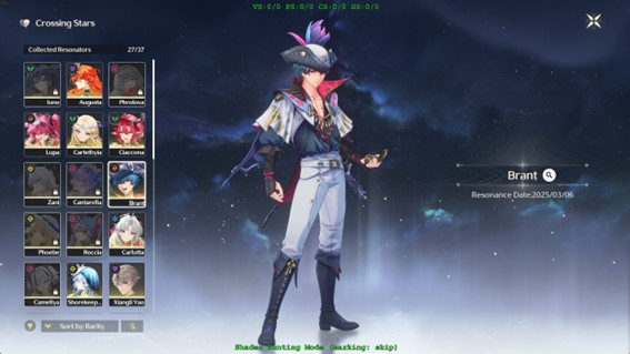 Brant selected in Wuthering Waves character screen