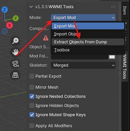 WWMI Tools set to 'Extract objects from dump'