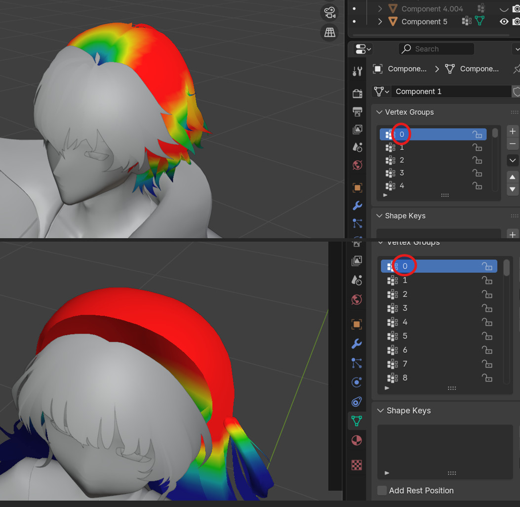 Comparison of Brant's and Phoebe's head vertex groups